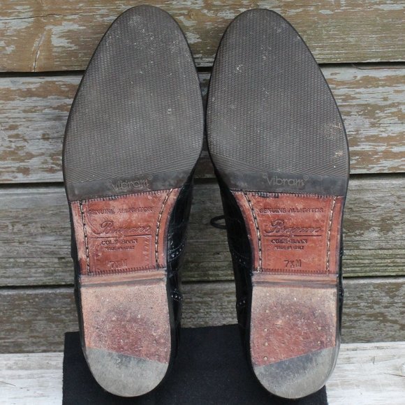 Vintage Cole Haan Black Genuine Alligator Cap Toe Oxford, Men's 7.5 M, EUC - Picture 11 of 13